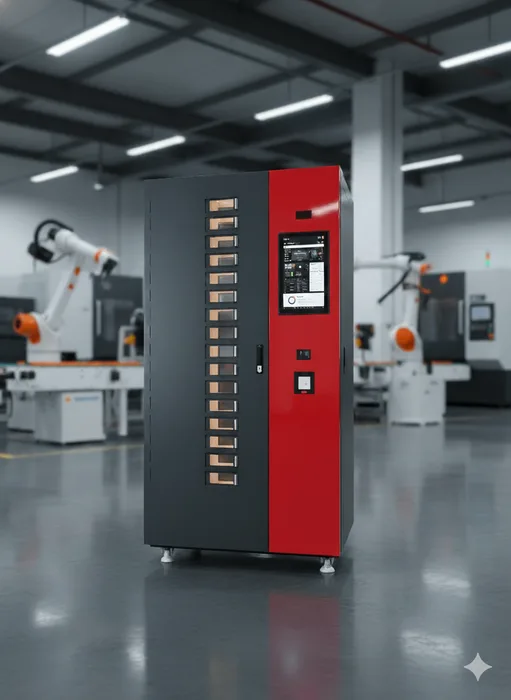 JIEMA industrial vending unit in a workplace setting